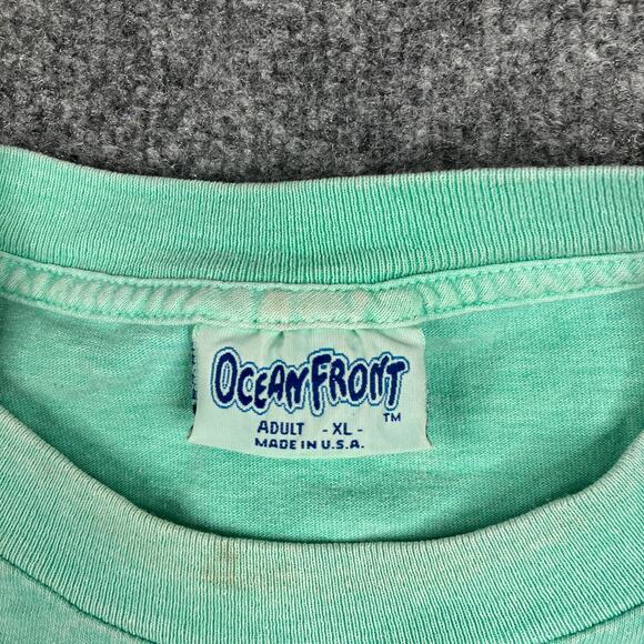 Ocean Front T-Shirt Mens Size XL Aqua Green Charleston Beach Graphic - Picture 3 of 10